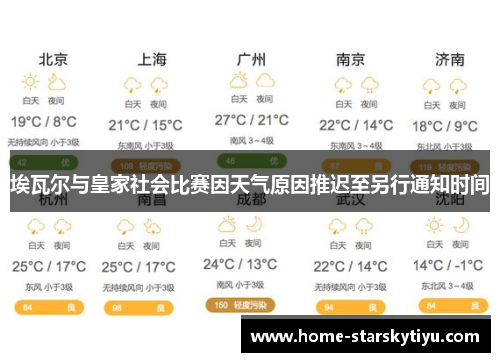 埃瓦尔与皇家社会比赛因天气原因推迟至另行通知时间